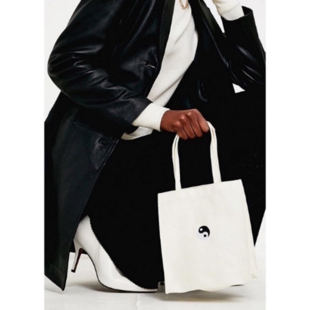 Yin Yang Embroidered Mini Tote Bag RARE